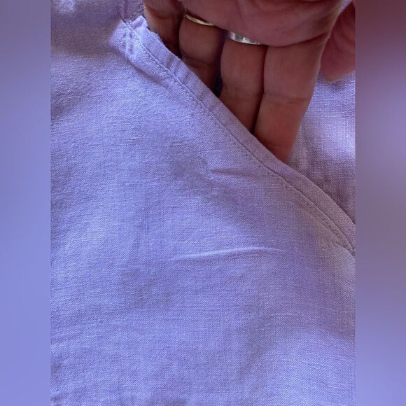 Linden Hill High Waist Cropped Linen Trousers w/ matching tie belt - Picture 6 of 9